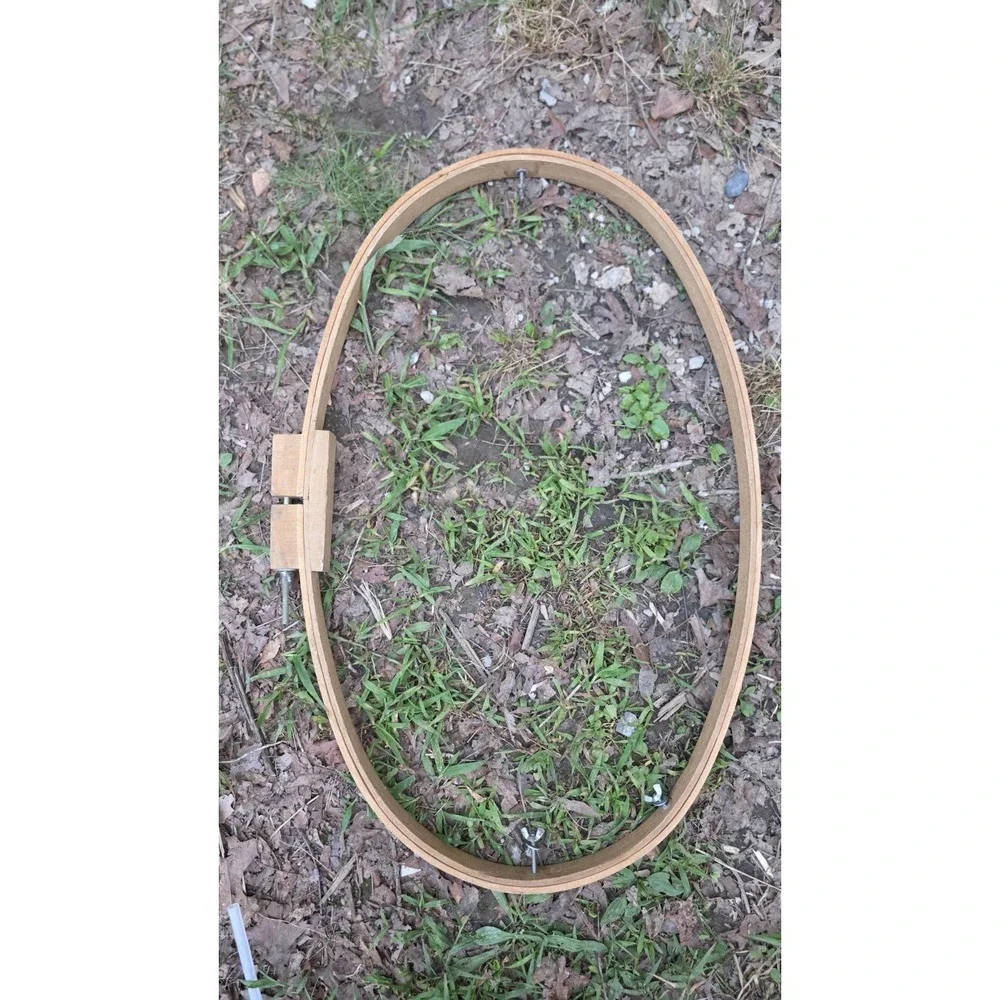 Vintage Large Oval Wooden Hoop Quilting Embroidery Needlepoint 27